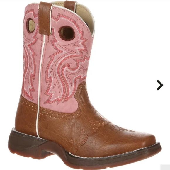 Lil' Durango Tan Lacey Western Boots Size 2M - Picture 1 of 10